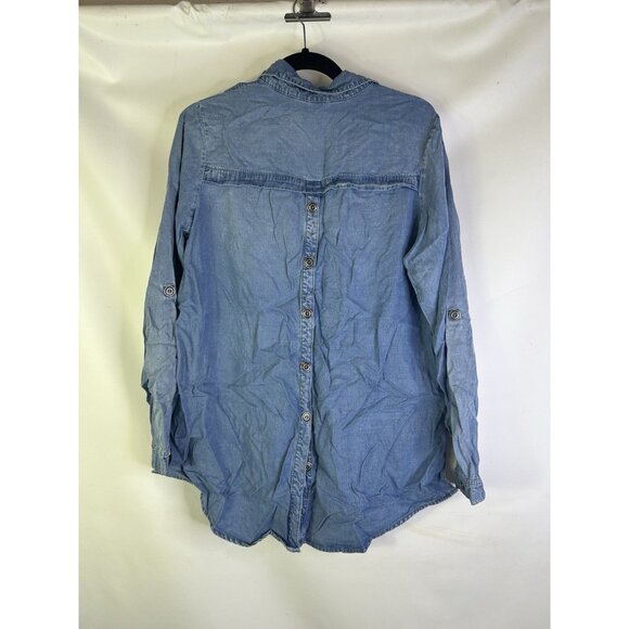 Soft Surroundings Chambray Denim Button Front Shirt - Picture 8 of 10